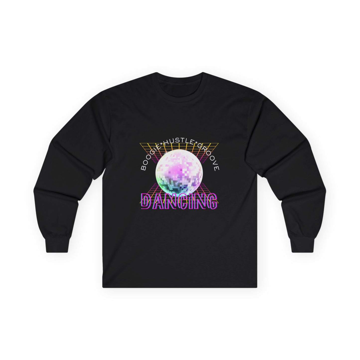 "Boogie, Hustle, Groove - Dancing" Streetwear Dance Graphic – Unisex Long Sleeve Tee