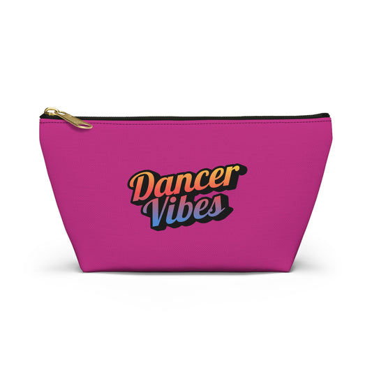 "Dancer Vibes" Makeup Bag – Colorful Text-Based Dance Graphic – Fun Dance-Themed Zipper Pouch for Cosmetics, Accessories & Travel Essentials