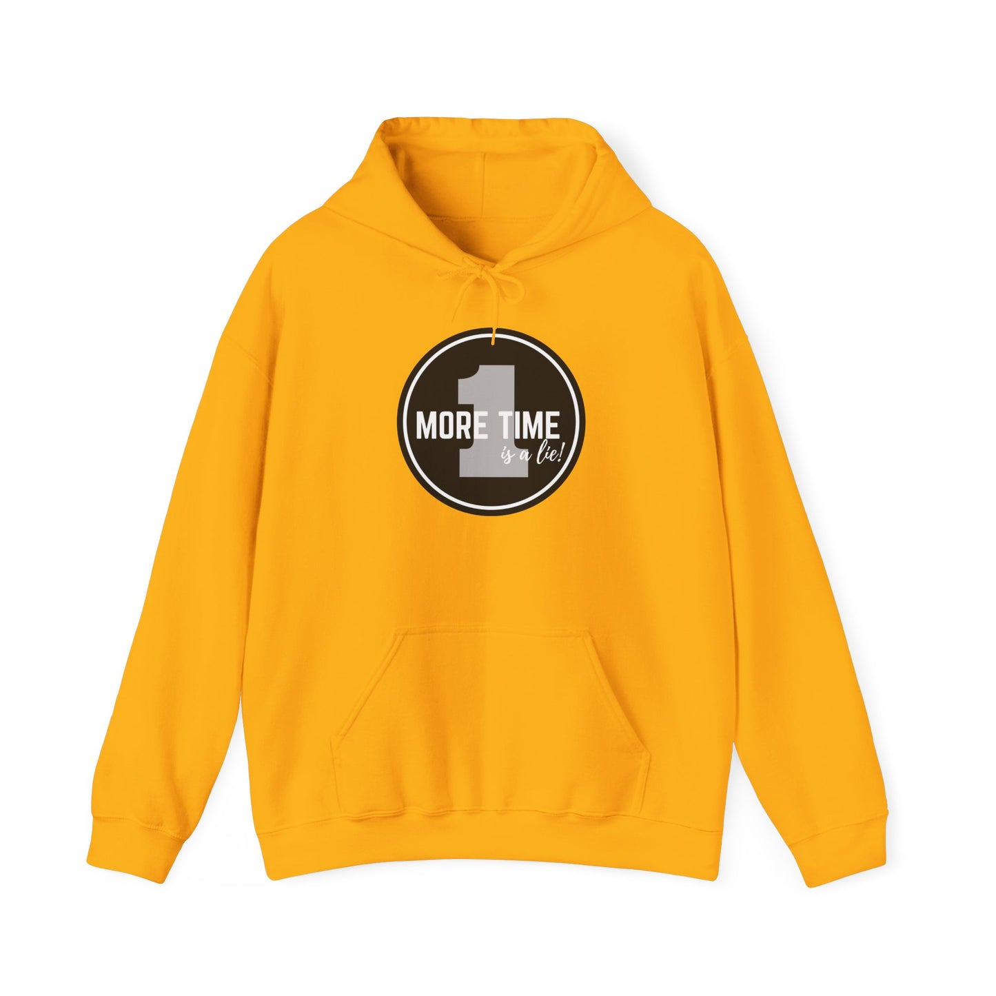 "One More Time is a Lie" Dance-Themed Unisex Hooded Sweatshirt – Bold Emblem Graphic Hoodie for Dancers