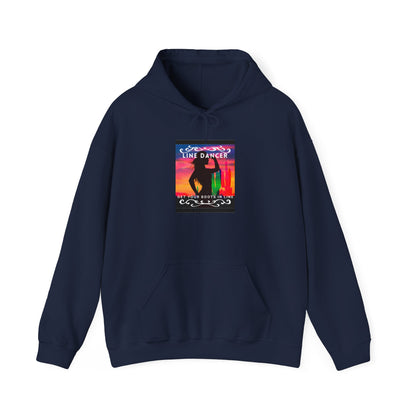 "Line Dancer, Get Your Boots in Line" Western-Inspired Graphic – Unisex Heavy Blend™ Hooded Sweatshirt
