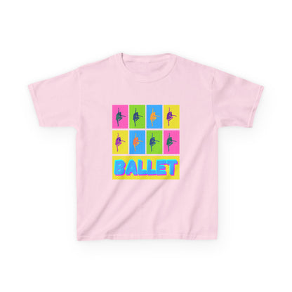 "Ballet" Youth Short Sleeve T-Shirt – Pop Art Inspired Design with Ballet Dancer Graphics – Dance Apparel for Kids