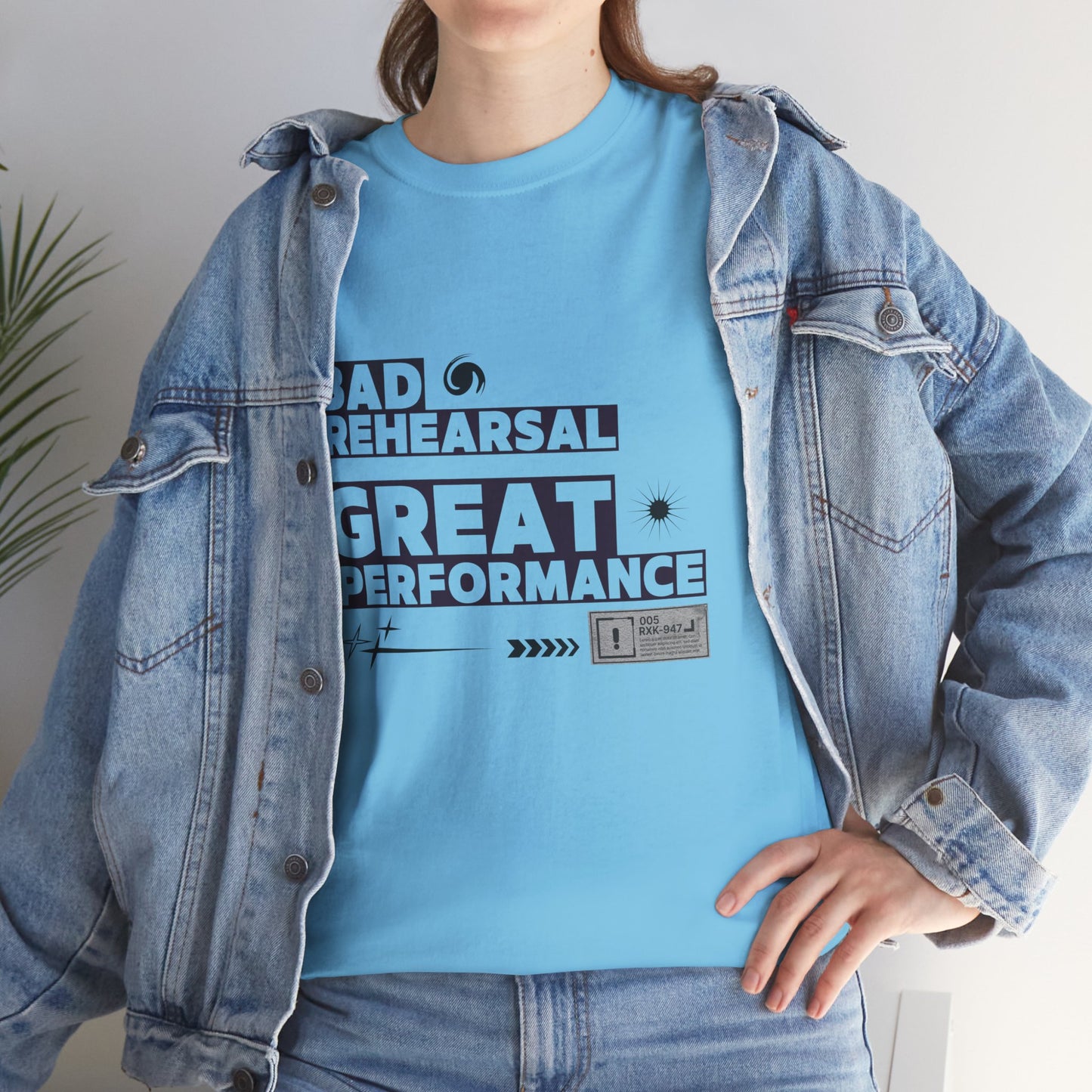 "Bad Rehearsal, Great Performance" Dance Quote Tee – Unisex Heavy Cotton T-Shirt with Streetwear-Inspired Graphic for Dancers