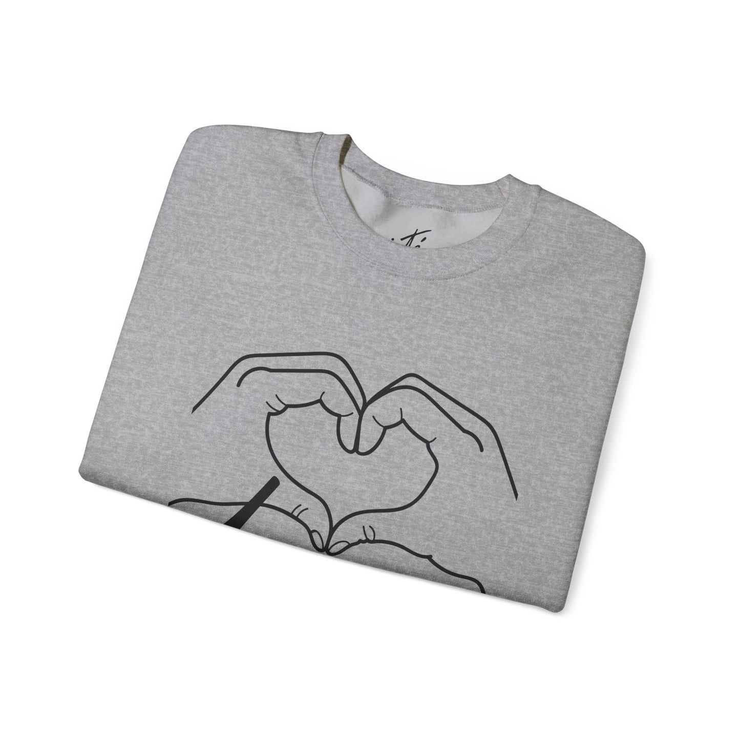 Dance Heart Hands Unisex Crewneck Sweatshirt – Hand Heart Graphic Dance Lover Pullover