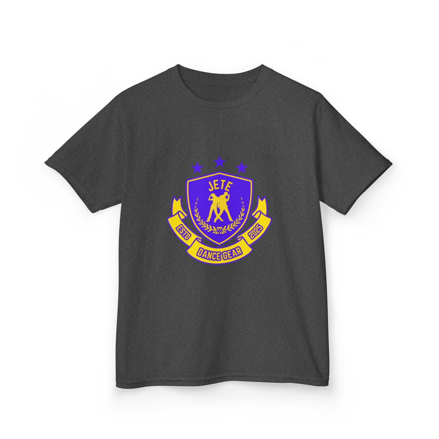 "Jeté Dance Gear" Youth Short Sleeve Tee – Collegiate-Inspired Dancer Graphic Shirt for Kids
