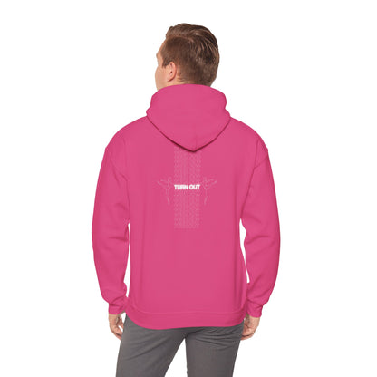 "Turn Out" Ballet Hoodie – Unisex Heavy Blend™ Hooded Sweatshirt with Front & Back Ballerina Graphics for Dancers