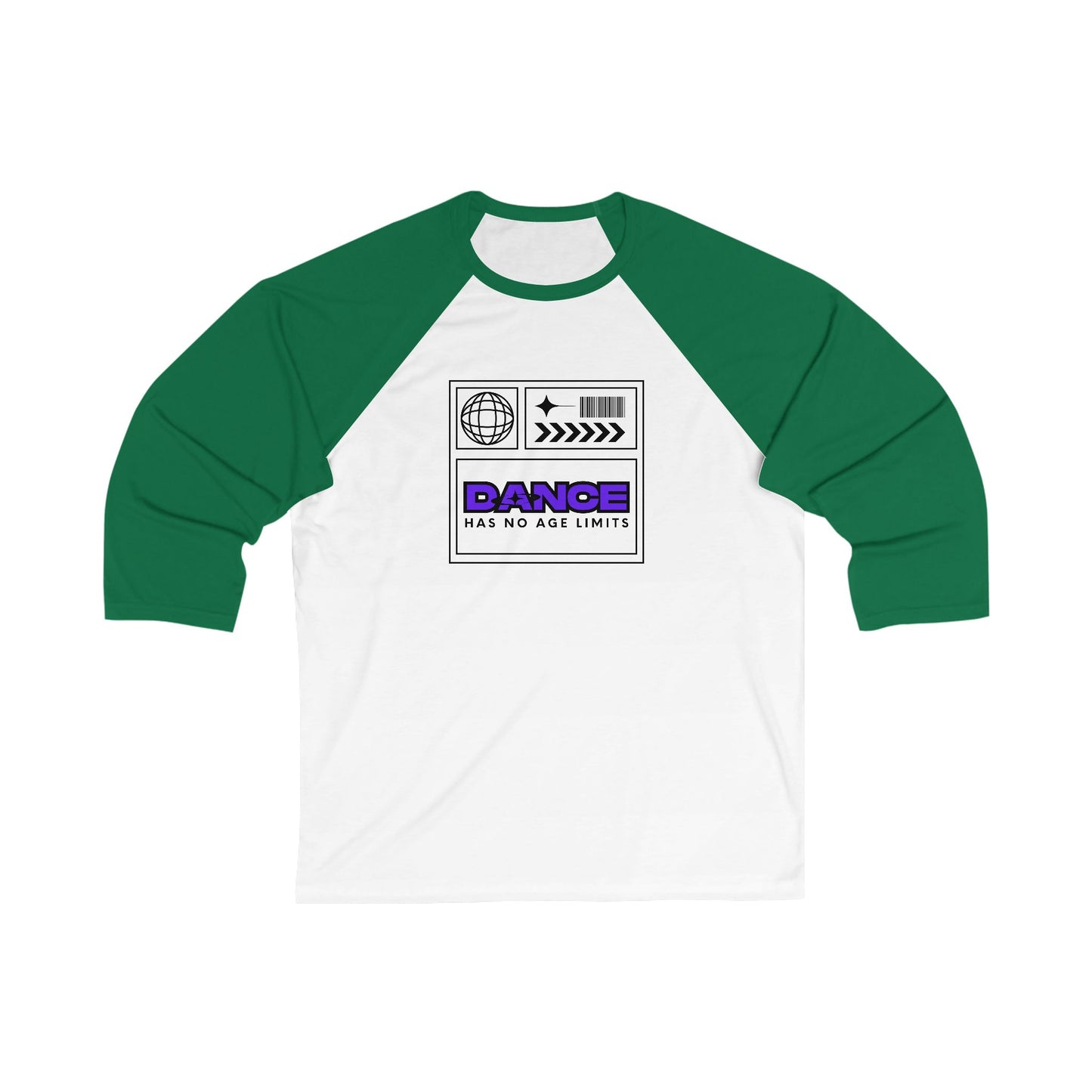 "Dance Has No Age Limits" Streetwear Graphic – Unisex 3/4 Sleeve Dance Baseball Tee