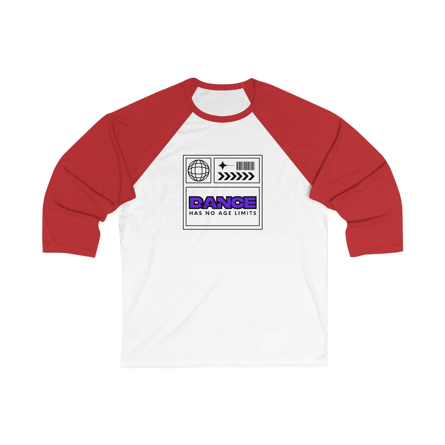 "Dance Has No Age Limits" Streetwear Graphic – Unisex 3/4 Sleeve Dance Baseball Tee