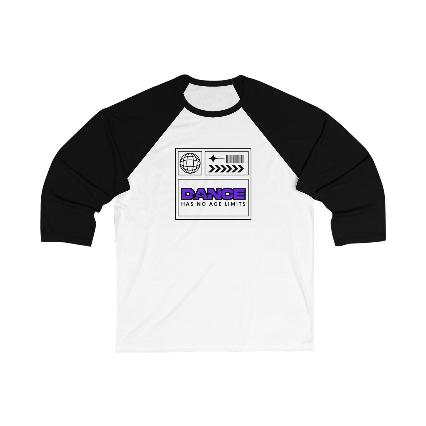 "Dance Has No Age Limits" Streetwear Graphic – Unisex 3/4 Sleeve Dance Baseball Tee