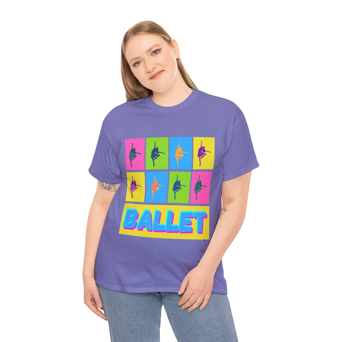 "Ballet" Pop Art Inspired Dance Graphic Unisex Heavy Cotton Tee – Artistic Ballet Dancer T-Shirt for Dance Lovers