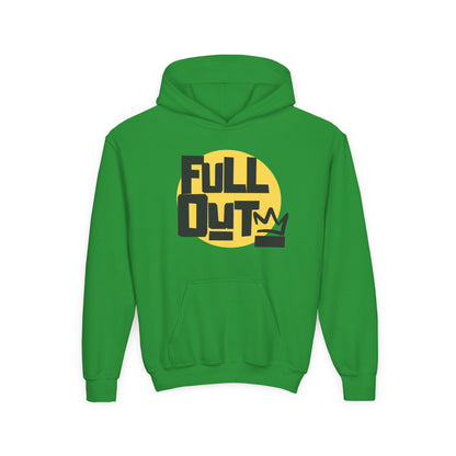 "Full Out" Youth Hooded Sweatshirt – Bold Streetwear-Inspired Dance Graphic Hoodie for Kids and Teens