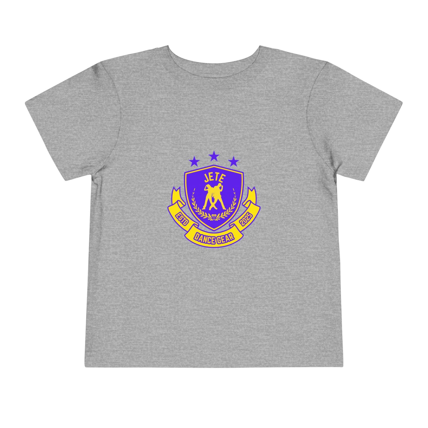 "Jeté Dance Gear" Toddler Dance T-Shirt – Collegiate-Inspired Dancer Graphic Short Sleeve Tee for Kids