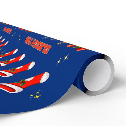 “Sleigh the Dance Floor” Christmas Wrapping Paper – Cute Retro Video Game–Style Holiday Gift Wrap for Dancers, Perfect for Dance Studios & Ballet Lovers