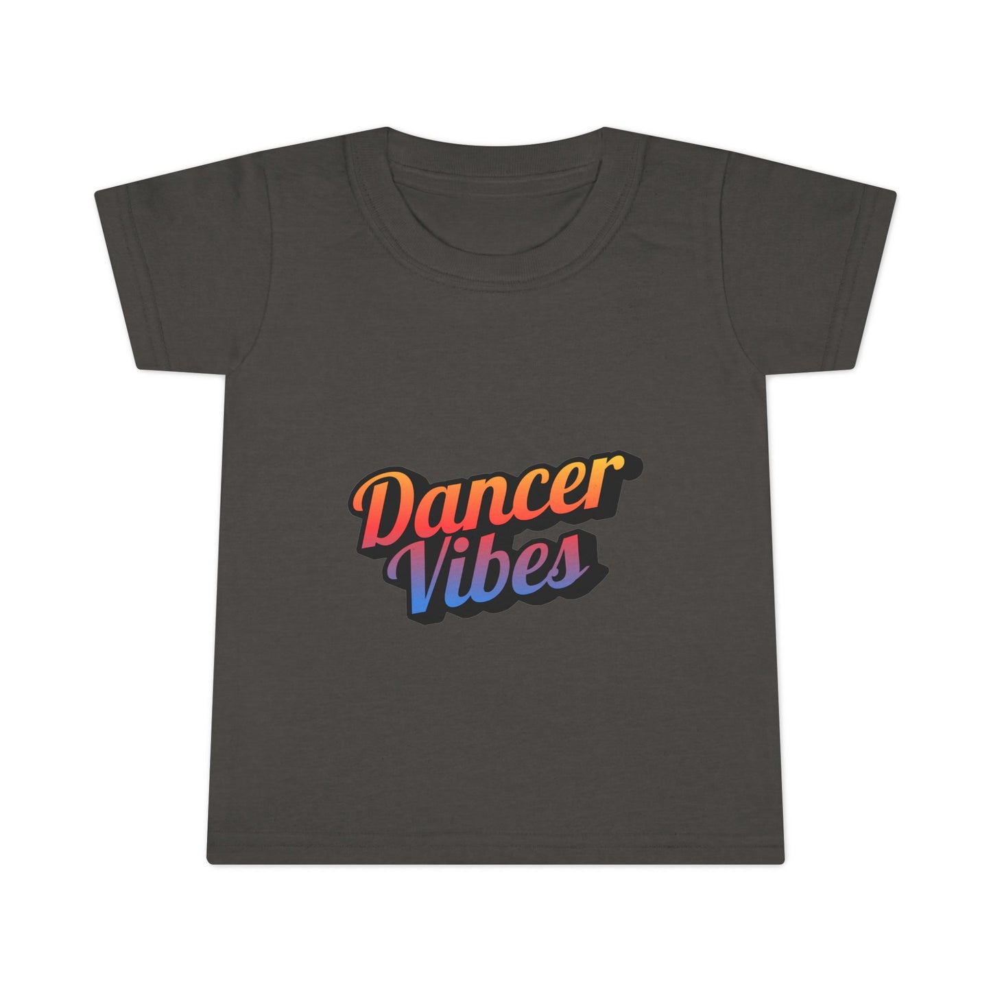 "Dancer Vibes" Toddler Dance T-Shirt – Colorful Text Graphic Short Sleeve Tee for Kids