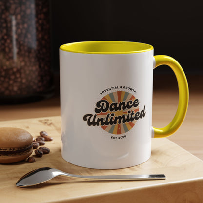 "Dance Unlimited – Potential & Growth" Accent Coffee Mug – Retro-Inspired Ceramic Mug for Dancers and Creative Dreamers