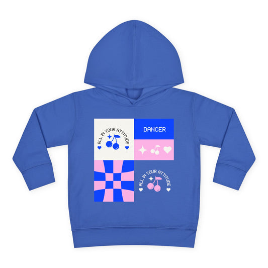 "Dancer – All in Your Attitude" Toddler Pullover Hoodie – Retro Dance Graphic Fleece Sweatshirt for Kids