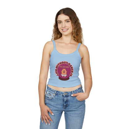 "Life Without Dance is Pointeless" Capybara Tank – Women's Spaghetti Strap Dance Top with Cute Animal Graphic
