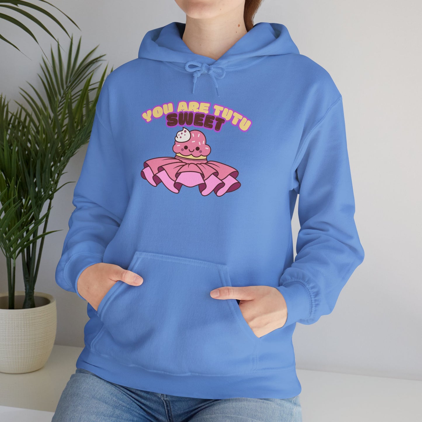 "You Are Tutu Sweet" Unisex Heavy Blend Hooded Sweatshirt – Kawaii Cupcake in Tutu Dance Graphic Hoodie for Adults and Teens