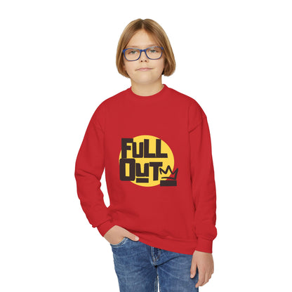 "Full Out" Youth Crewneck Sweatshirt – Bold Streetwear-Inspired Dance Graphic Pullover for Kids and Teens