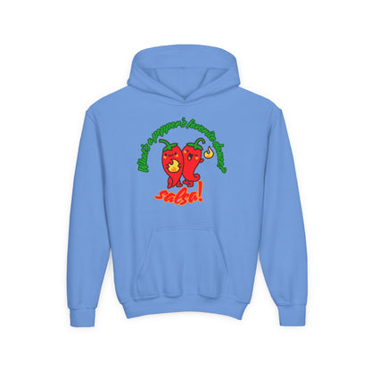"What’s a Pepper’s Favorite Dance? Salsa!" Youth Hooded Sweatshirt – Funny Dance Pun Pepper Graphic Hoodie for Kids and Teens