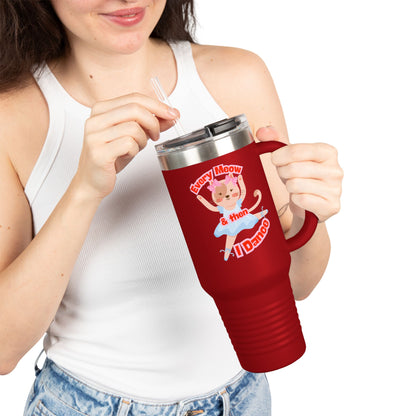 “Every Meow & Then I Dance” Adorable Dancing Cat Graphic | Cute Cat Dance Tumbler for Ballet Lovers & On-the-Go Coffee Enthusiasts - 40oz Insulated Travel Mug