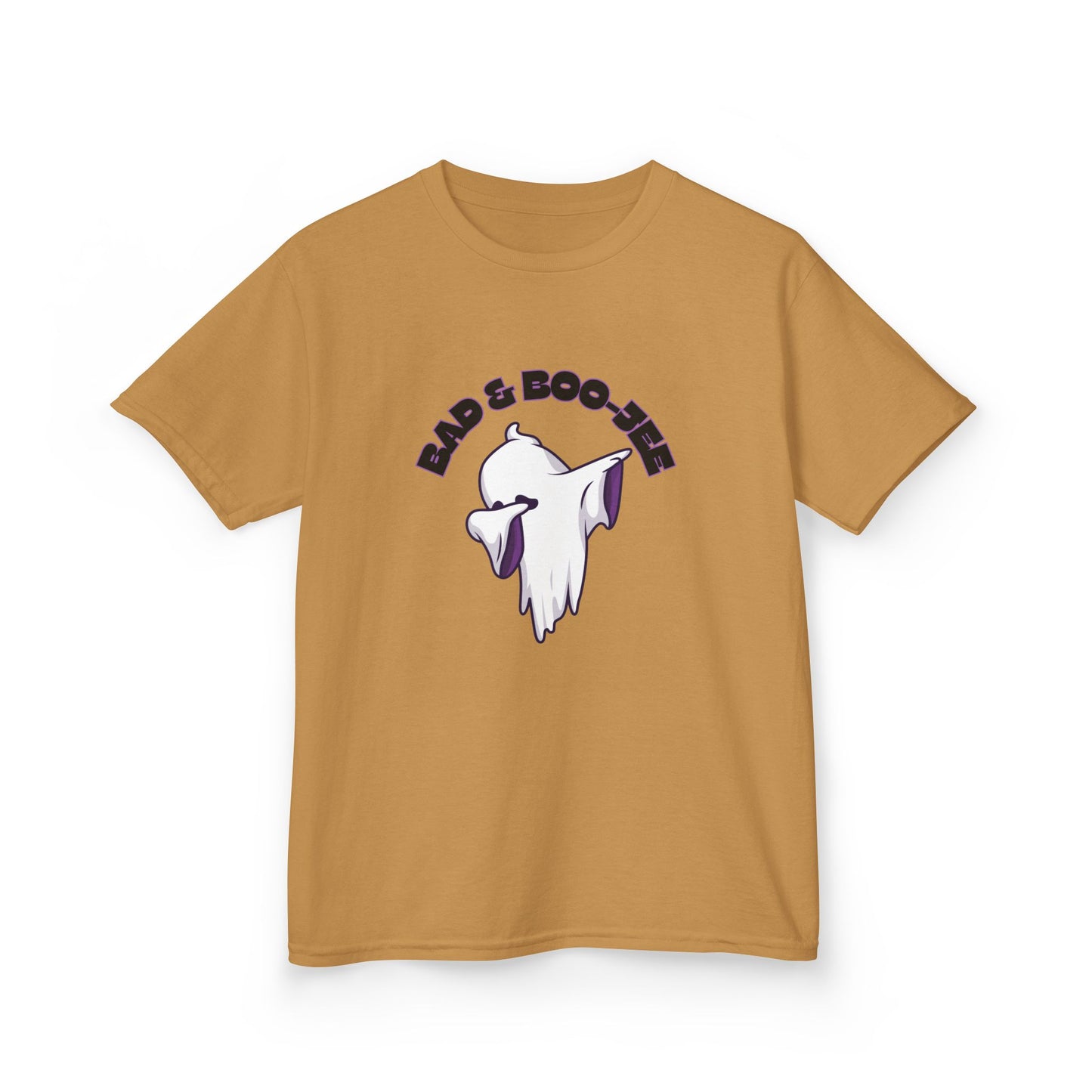 “Bad & Boo-jee” Funny Halloween Dance T-Shirt with Cute Ghost Dab Graphic - Kids Heavy Cotton™ Tee