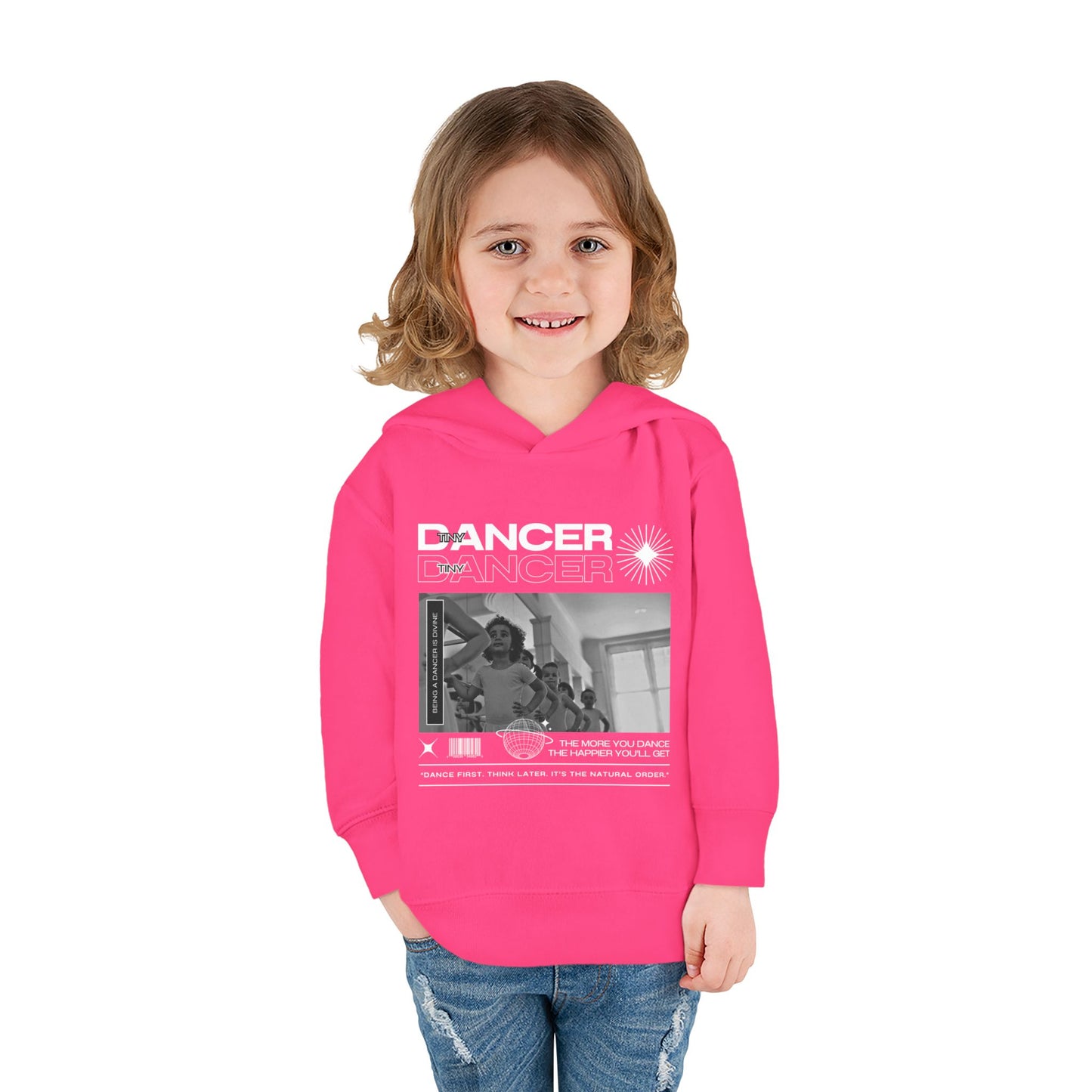 “Tiny Dancer” Toddler Pullover Hoodie – Streetwear-Inspired Ballet Class Graphic Sweatshirt for Kids