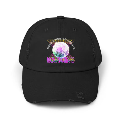 "Boogie, Hustle, Groove - Dancing" Streetwear Embroidered Design – Unisex Distressed Dance Cap