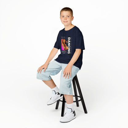 "Dancing" Youth Short Sleeve T-Shirt – Streetwear-Inspired Female Dancer Graphic – Stylish Dance Apparel for Kids