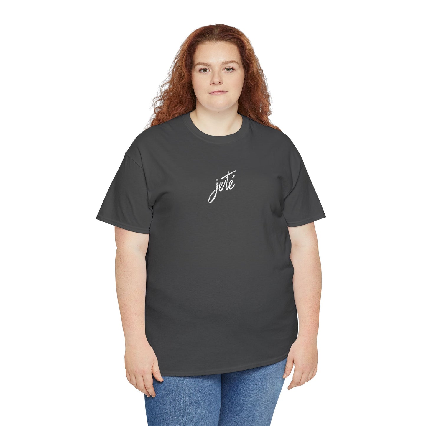 “Jeté” Official Embroidered Logo -Classic Dance Tee for Ballet & Dance Enthusiasts | Unisex Heavy Cotton™ T-Shirt