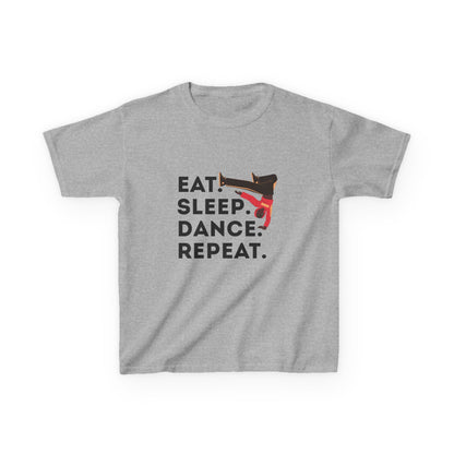 "Eat Sleep Dance Repeat" Youth Short Sleeve Tee – Bold B-Boy Graphic Hip-Hop Dance Shirt for Kids and Young Performers