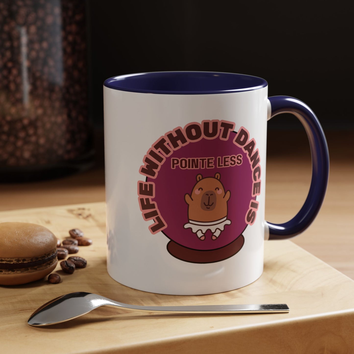 "Life Without Dance Is Pointeless" – Cute Capybara Accent Coffee Mug | Dance-Themed Ceramic Mug for Dancers