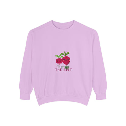 "Turnip the Beet" Unisex Lightweight Crewneck Sweatshirt – Fun Dance Pun Pullover with Cute Pepper Graphic for Dancers & Music Fans