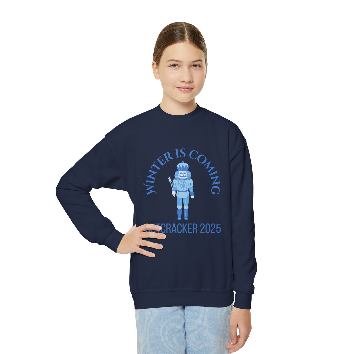 “Winter Is Coming Nutcracker 2025” Sweatshirt – YOUTH Crewneck | Holiday Dance Sweatshirt for Ballet Dancers