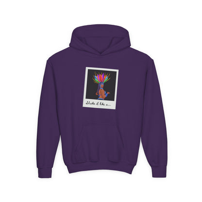 "Shake It Like a..." Youth Hooded Sweatshirt – Carnival-Inspired Samba Dancer Graphic Fleece Hoodie for Kids and Teens