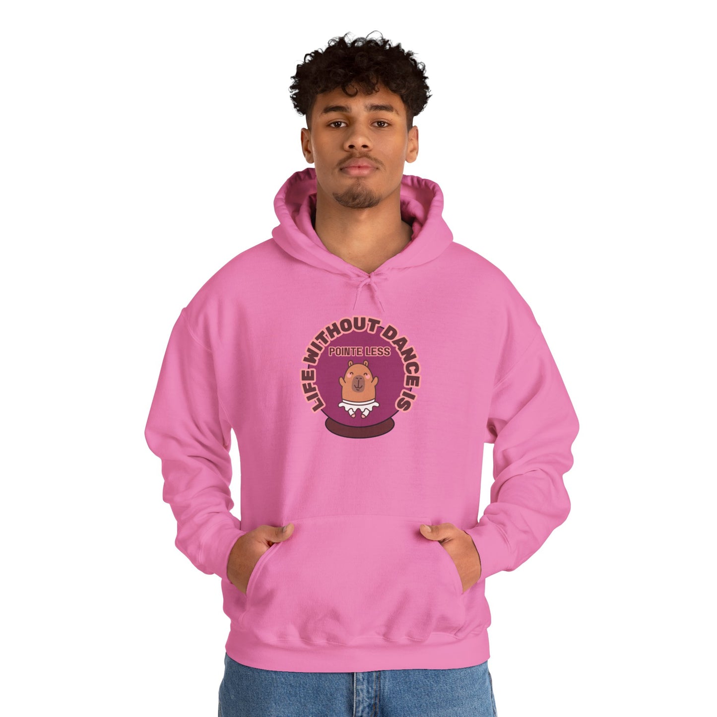 “Life Without Dance is Pointeless" Unisex Heavy Blend Hooded Sweatshirt – Cute Capybara Graphic Hoodie for Adults and Teens