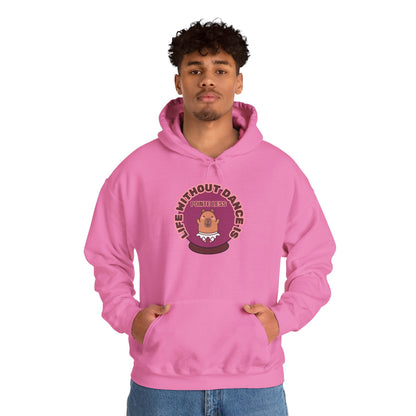 “Life Without Dance is Pointeless" Unisex Heavy Blend Hooded Sweatshirt – Cute Capybara Graphic Hoodie for Adults and Teens