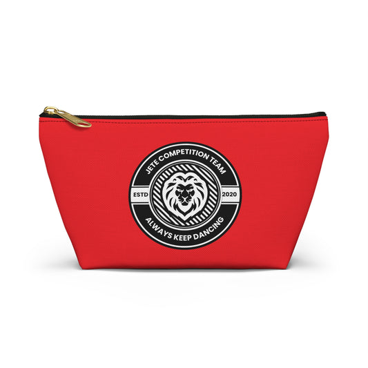 "Jeté Competition Team Always Keep Dancing" Makeup Bag – Collegiate-Inspired Dance Graphic – Team Dance Zipper Pouch for Cosmetics, Accessories & Recital Gifts
