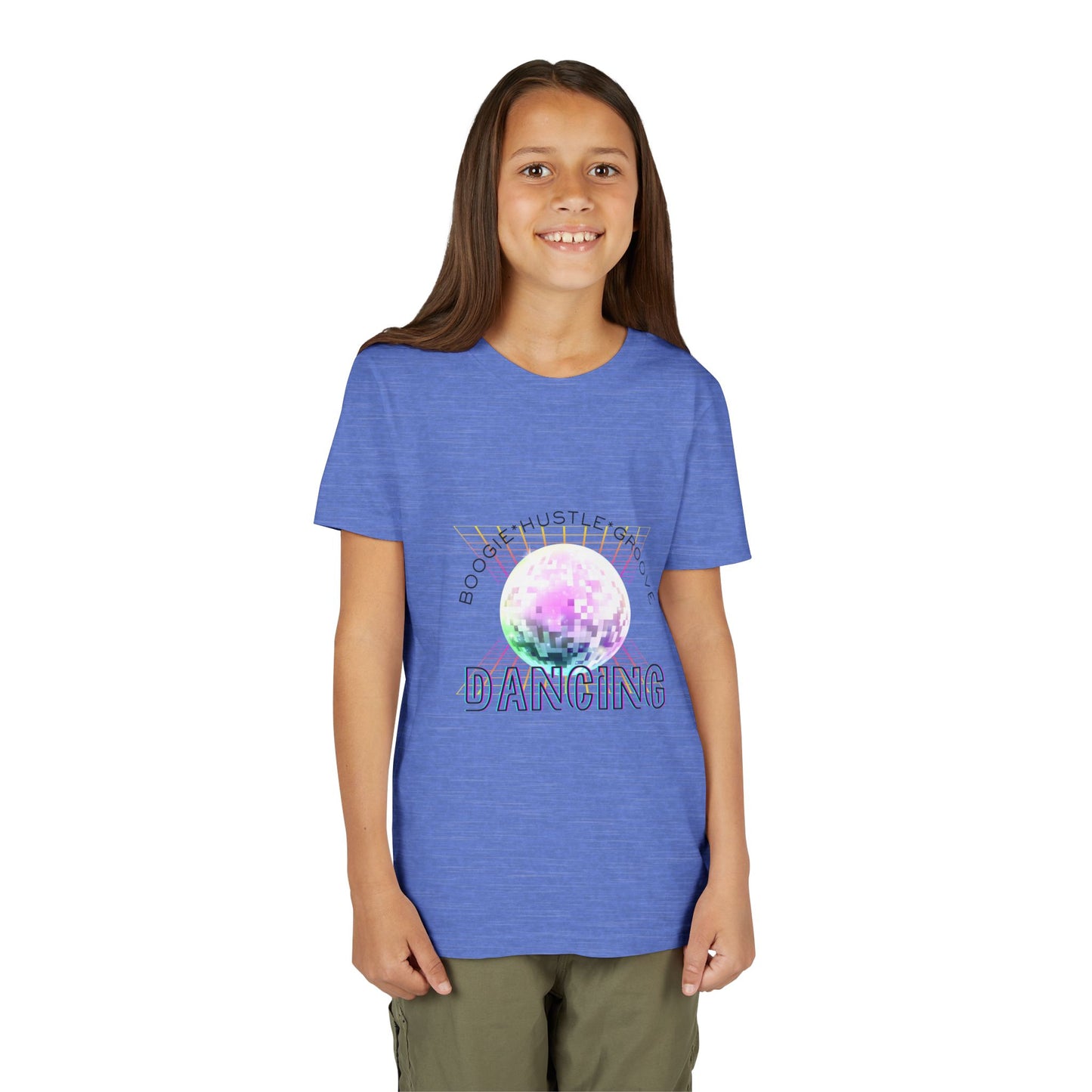 "Boogie, Hustle, Groove - Dancing" Streetwear Dance Graphic – Youth Short Sleeve Tee