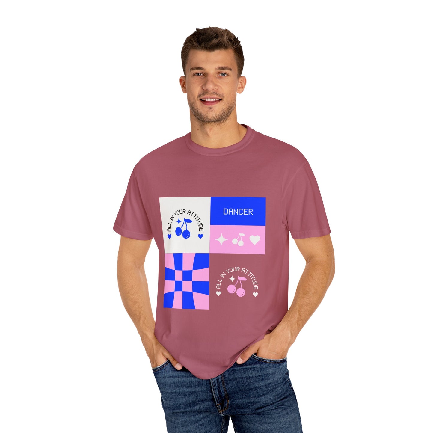 "Dancer, All in Your Attitude" Unisex Garment-Dyed T-Shirt – Bold Superhero-Style Graphic Tee – Empowering Dance Shirt for Performers