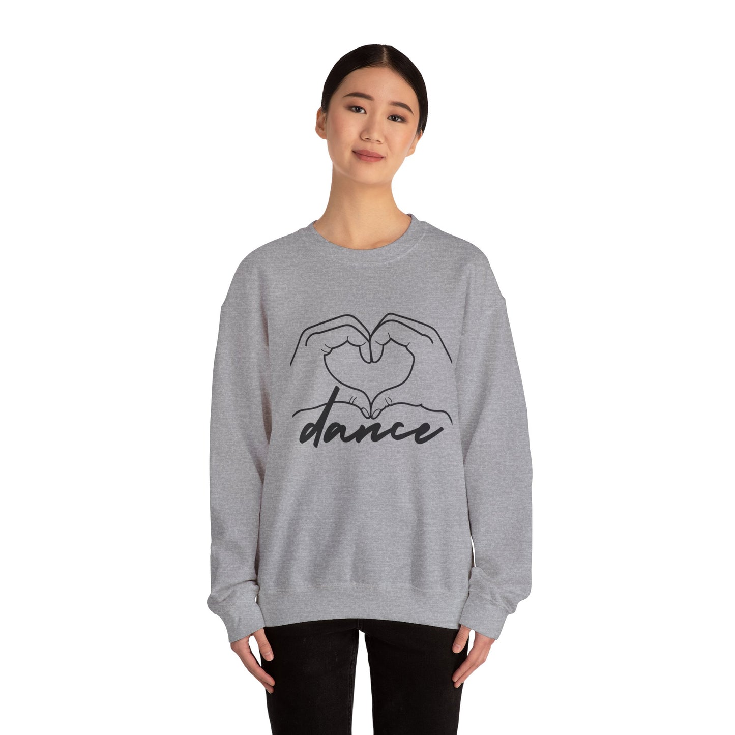 Dance Heart Hands Unisex Crewneck Sweatshirt – Hand Heart Graphic Dance Lover Pullover