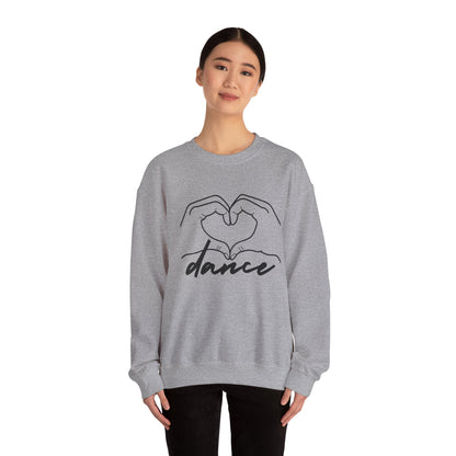 Dance Heart Hands Unisex Crewneck Sweatshirt – Hand Heart Graphic Dance Lover Pullover