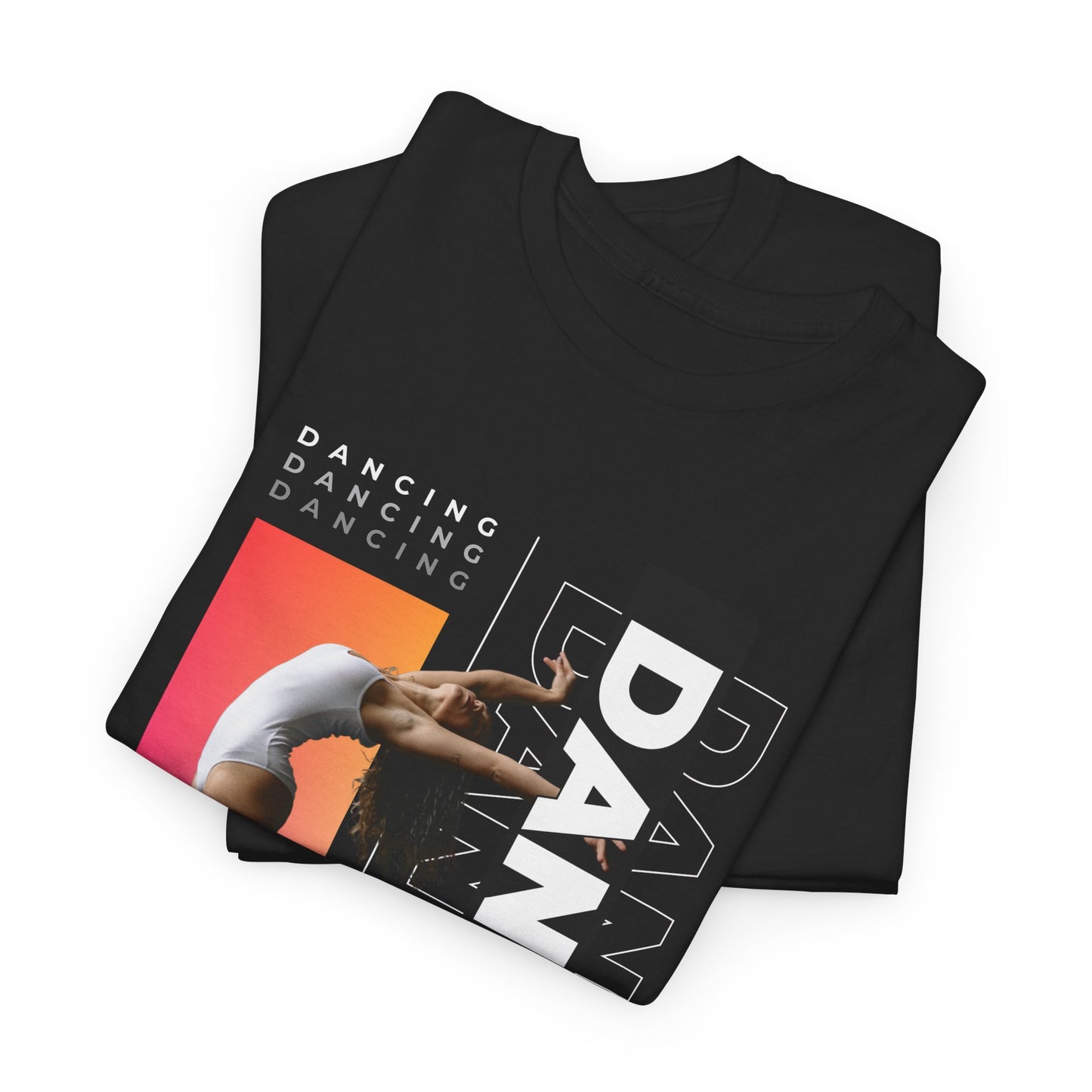 “Dancing” Streetwear-Inspired Female Dancer Unisex Heavy Cotton Tee – Urban Dance Graphic T-Shirt for Performers and Dance Lovers
