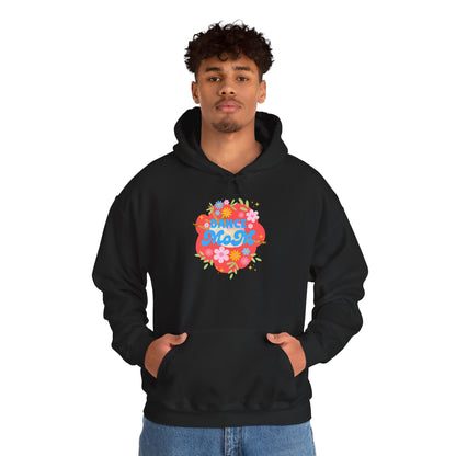 "Dance Mom" Superhero Hoodie – Floral Front Graphic & Fun Back Design | Unisex Hooded Sweatshirt for Proud Dance Parents