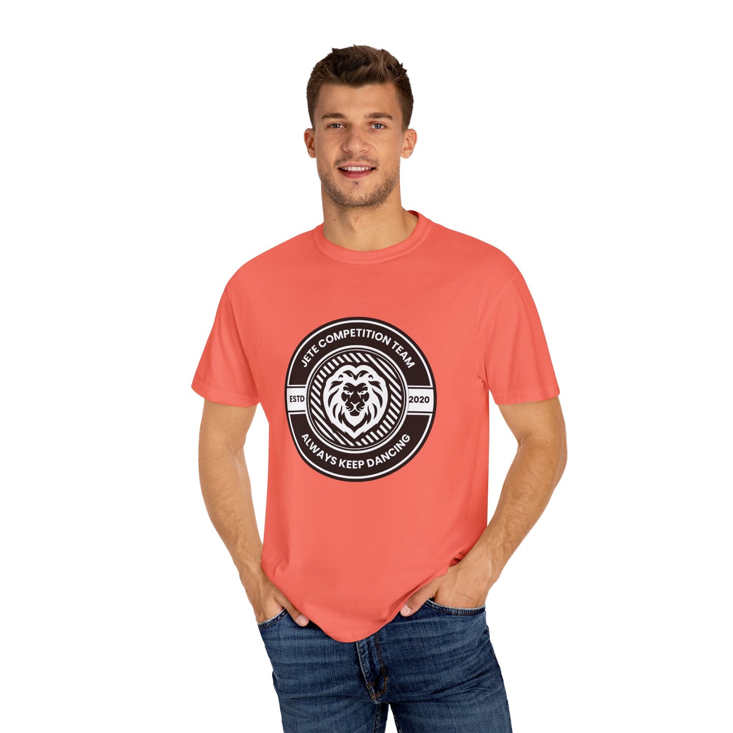 "Jeté Competition Team,  Always Keep Dancing" Unisex Garment-Dyed T-Shirt – Collegiate-Style Dance Graphic Tee – Shirt for Dancers & Teams