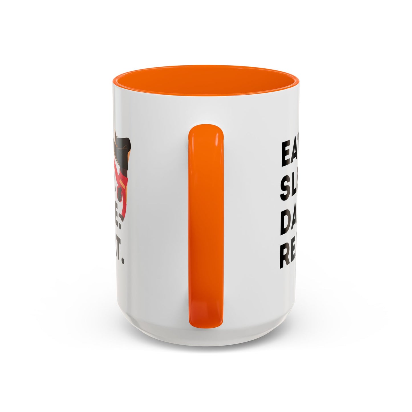 "Eat Sleep Dance Repeat" Accent Coffee Mug – Bold B-Boy Graphic Ceramic Mug for Hip Hop Dancers