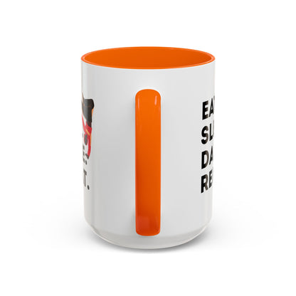 "Eat Sleep Dance Repeat" Accent Coffee Mug – Bold B-Boy Graphic Ceramic Mug for Hip Hop Dancers
