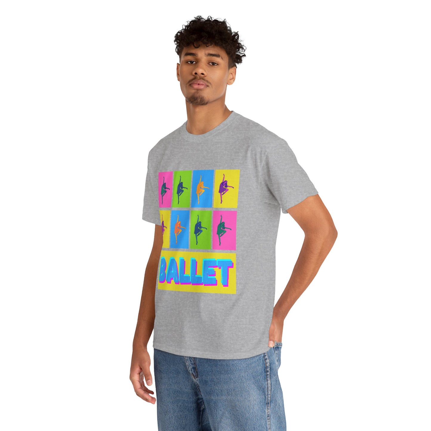 "Ballet" Pop Art Inspired Dance Graphic Unisex Heavy Cotton Tee – Artistic Ballet Dancer T-Shirt for Dance Lovers