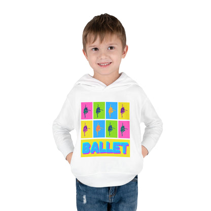 “Ballet" Toddler Pullover Hoodie – Pop Art Inspired Dance Graphic Sweatshirt with Ballet Dancer Design for Kids