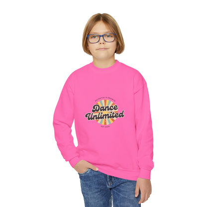 "Dance Unlimited - Potential & Growth" Youth Dance Unlimited Crewneck Sweatshirt – Retro Graphic | Motivational Dance Apparel for Kids