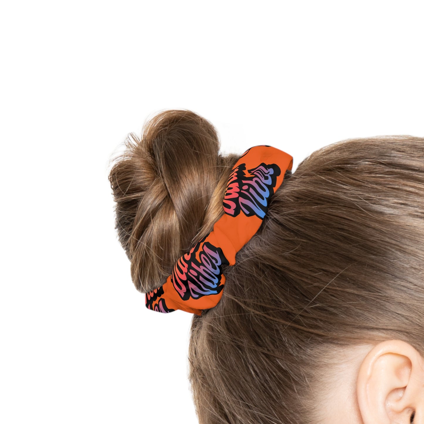 “Dancer Vibes” Scrunchie – Colorful Text Dance Hair Accessory for Performers and Dance Lovers